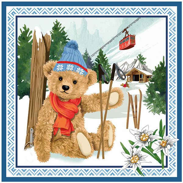 Weihnachten Servietten Lunch Napkin Lunch Format: 33 x 33 cm 3-lagig 20 Servietten Take A Rest Winter Skilift