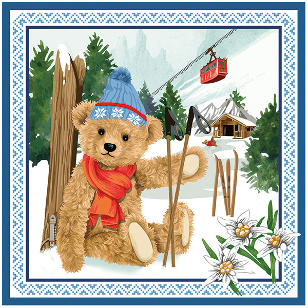 Weihnachten Servietten Lunch Napkin Lunch Format: 33 x 33 cm 3-lagig 20 Servietten Take A Rest Winter Skilift