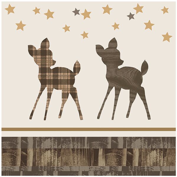 Weihnachten Servietten Lunch Napkin Lunch Format: 33 x 33 cm 3-lagig 20 Servietten Wooden Deer Holzhirsch