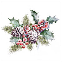 Napkin 33 Holly And Berries FSC Mix