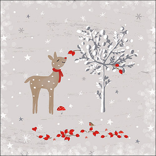 Weihnachten – Servietten Lunch – Napkin Lunch – Format: 33 x 33 cm – 3-lagig – 20 Servietten pro Packung – Sniffing Deer FSC Mix