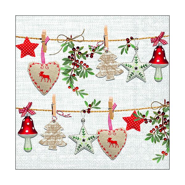 A Weihnachten Servietten Lunch Napkin Lunch Format: 33 x 33 cm 3-lagig 20 Servietten Rustical Christmas