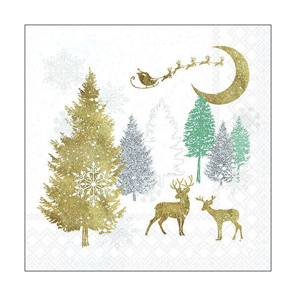 Weihnachten Servietten Lunch Napkin Lunch Format: 33 x 33 cm 3-lagig 20 Servietten Winter Forest