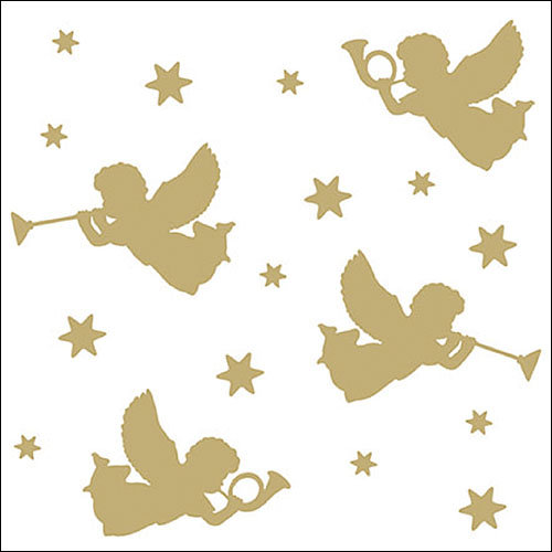 Weihnachten – Servietten Lunch – Napkin Lunch – Format: 33 x 33 cm – 3-lagig – 20 Servietten pro Packung – Trumpet Angels Gold FSC Mix
