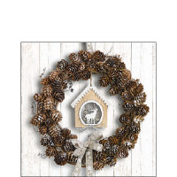 Napkin 25 Pine Cone Wreath FSC Mix