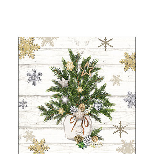 Weihnachten - Cocktail Servietten 25 x 25 cm – 3-lagig – 15 Servietten pro Packung – Decorated Branches FSC Mix