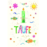 Taufe Glückwunschkarte mit Umschlag Brennende Kerze,...