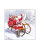 Weihnachten - Cocktail Servietten 25 x 25 cm – 3-lagig – 15 Servietten pro Packung –  Santa On Sledge FSC Mix - Weihnachtsmann auf schlitten