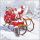 Weihnachten Cocktail Servietten 25 x 25 cm 3-lagig 20 Servietten Santa On Sledge Weihnachtsmann auf Schlitten