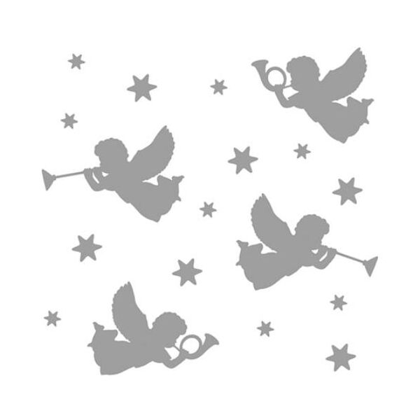 Napkin 25 Trumpet Angels Silver FSC Mix 25x25cmSeite69 Engel mit Trompeten silber
