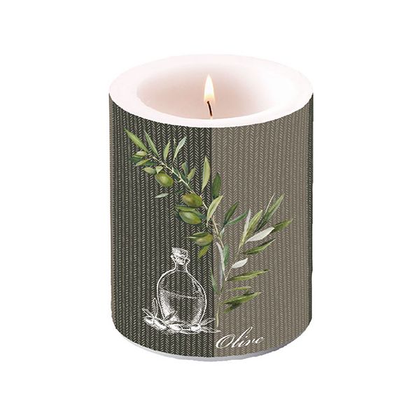 Kerze gross Candle Big Format: Ø 12 cm x 10 cm 1 Kerze pro Packung Oil And Olives Öl und Oliven