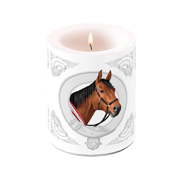 A Kerze gross Candle Big Format: Ø 12 cm x 10 cm 1 Kerze pro Packung Classic Horse Pferd