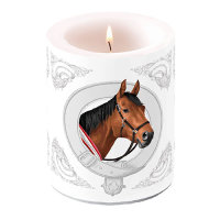 A - Kerze gross – Candle Big – Format: Ø 12 cm x 10 cm – Brenndauer: 75 Std. - 1 Kerze pro Packung - Classic Horse - Pferd