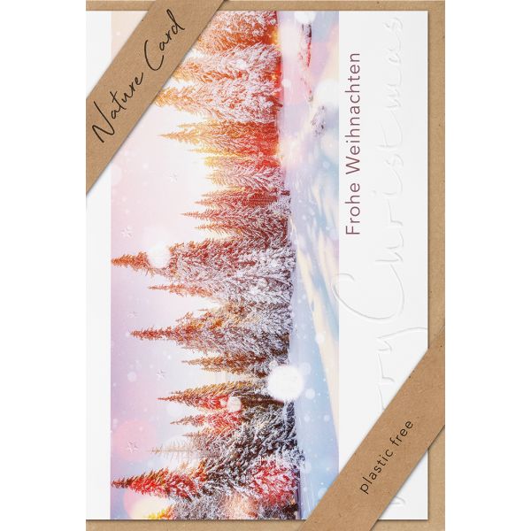 Weihnachten - Nature Cards Handmade - Glückwunschkarte im Format 11,5 x 17 cm mit Briefumschlag – Winterszenerie