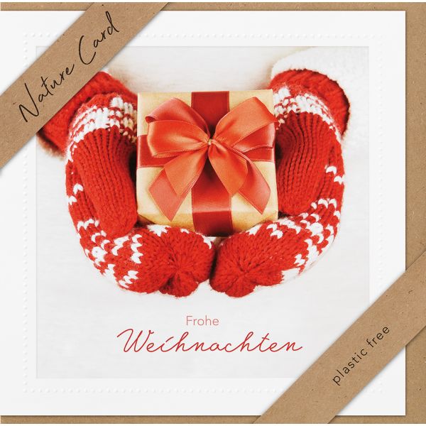 Weihnachten - Nature Cards Handmade - Glückwunschkarte im Format 15,5 x 15,5 cm mit Briefumschlag - Frohe Weihnachten und ein gutes neues Jahr