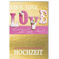 Hochzeitskarten Glückwunschkarte mit Umschlag Love...
