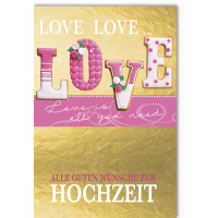 Hochzeitskarten Glückwunschkarte mit Umschlag Love...