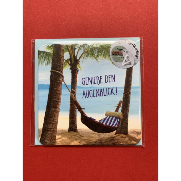 Allgemeine Wünsche Stand-Up-Greetings Grußkarte mit Umschlag 10 x 10 cm Karte zum aufstellen Genieße den Augenblick Karten zum aufstellen