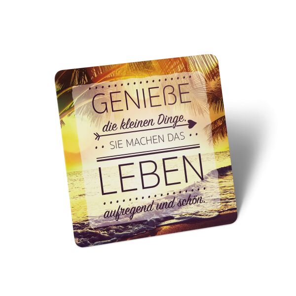Allgemeine Wünsche Stand-Up-Greetings Grußkarte mit Umschlag 15 x 15 cm Karte zum aufstellen Genieße das Leben Karten zum aufstellen