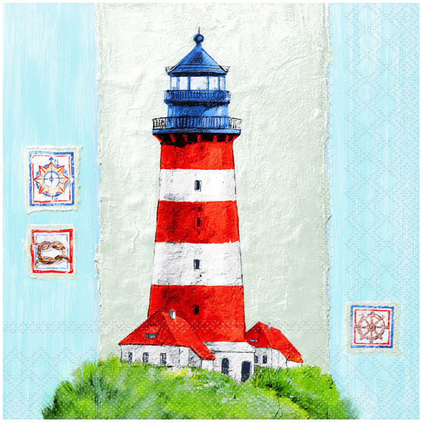 Servietten Lunch Leuchtturm Coast maritim 33x33cm 20 Servietten