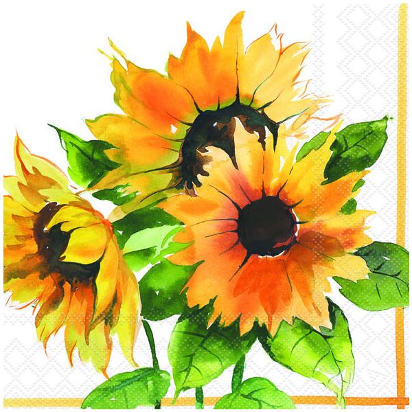 Servietten Format: 33 x 33 cm 3-lagig 20 Servietten Girasoli Sonnenblumen