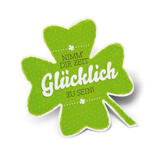 Allgemeine Wünsche Stand-Up-Greetings Quadratische Grußkarte mit Umschlag Karte in Form eines Kleeblattes zum aufstellen Zeit Glücklich Karten zum aufstellen