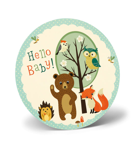 Geburt – Baby – Glückwunschkarte im Format 22 x 22 cm - Stand-Up-Greetings - Aufstellbar - "Hello Baby!"