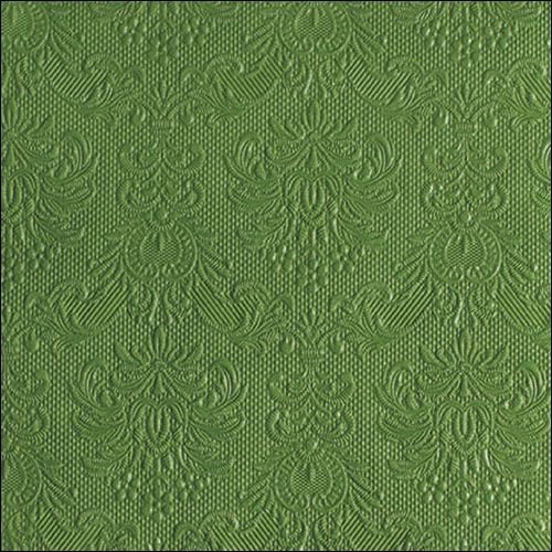 Servietten Lunch – Napkin Lunch – Format: 33 x 33 cm – 3-lagig – mit Prägung -  15 Servietten pro Packung - Elegance Summer Green – grün mit Prägung