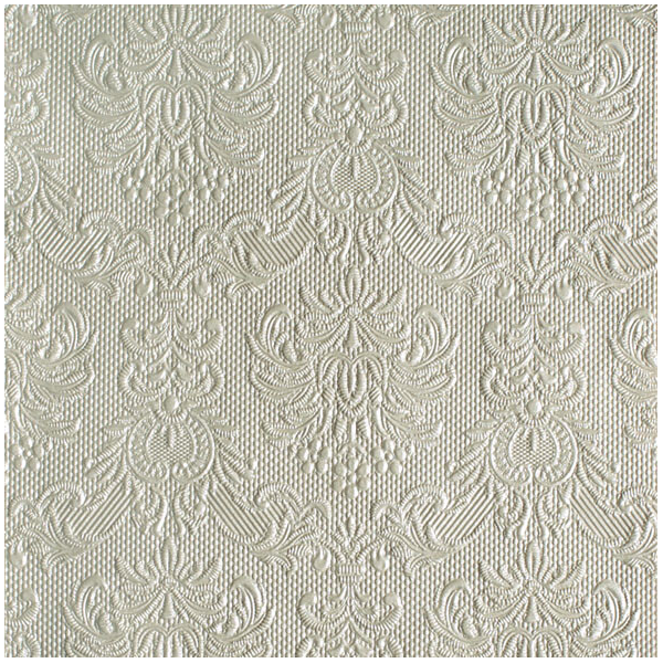 Servietten Lunch 33 x 33 cm 3-lagig 15 Servietten mit Prägung Elegance Pearl Taupe weiches grau mit Prägung