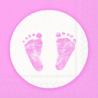 Geburt Baby Mädchen Servietten Lunch 33 x 33 cm...