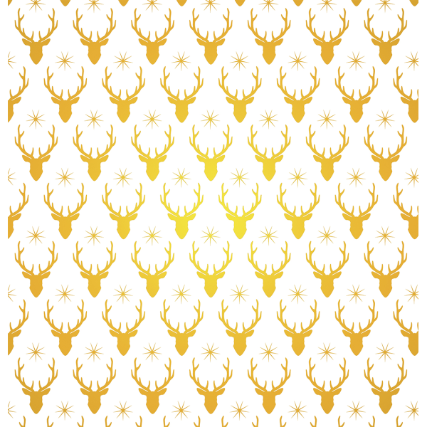 Weihnachten Geschenkpapier Röllchen metallisiert 70x150cm Elche gold-weiß