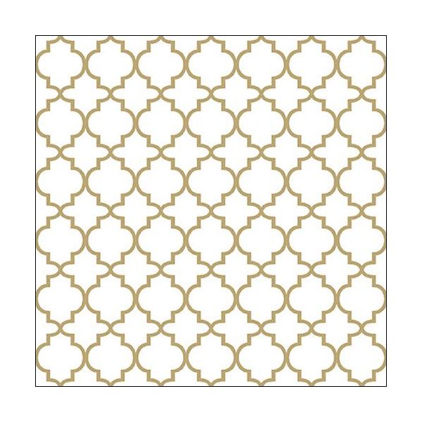 A Servietten Lunch 33 x 33 cm 3-lagig 20 Servietten Ogee Gold Outline goldenes Gitter