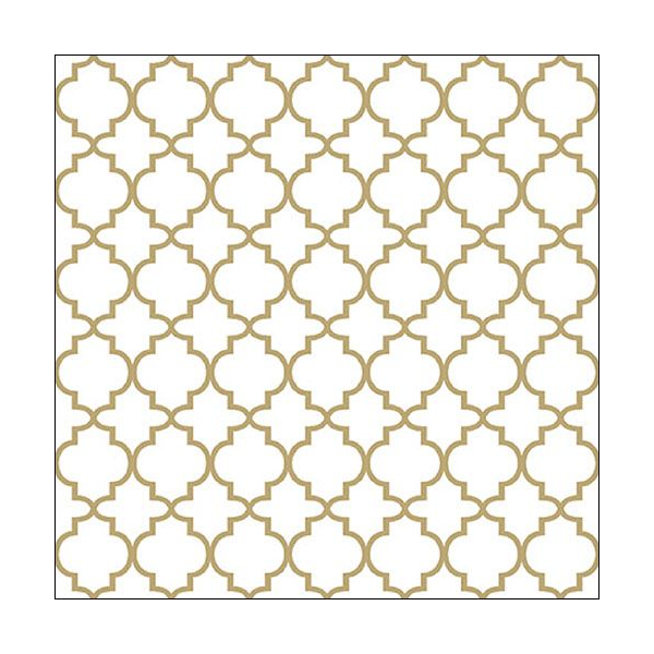 A Servietten Lunch 33 x 33 cm 3-lagig 20 Servietten Ogee Gold Outline goldenes Gitter