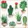 Servietten Lunch Kakteen Cactus White 33x33cm 20 Servietten