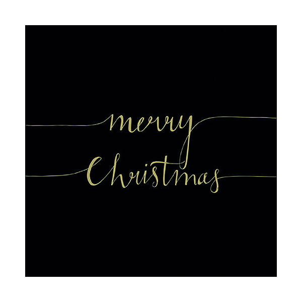 A Weihnachten Servietten Lunch Napkin Lunch Format: 33 x 33 cm 3-lagig 20 Servietten Christmas Note Black/Gold