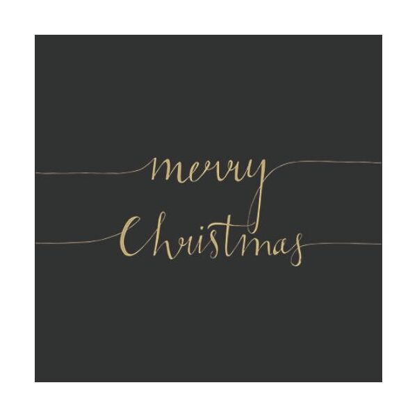 Weihnachten Cocktail Servietten 25 x 25 cm 3-lagig 15 Servietten Christmas Note Black_Gold Frohe Weihnachten schwarz gold