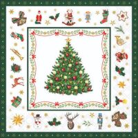 Weihnachten Cocktail Servietten 25 x 25 cm 3-lagig 15...