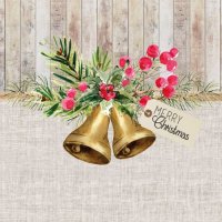 Weihnachten - Servietten - 25 x 25 cm - Christmas Bells -...