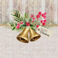 Weihnachten Servietten 25 x 25 cm Christmas Bells Napkin...