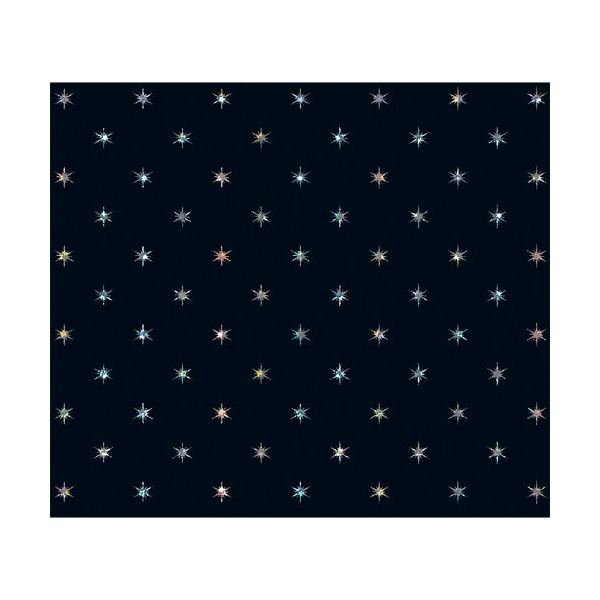 Geschenkpapier mit Metallicdruck Röllchen 70x150 cm Holographische Sterne schwarz