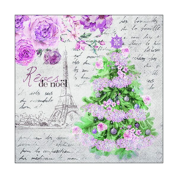 Weihnachten Servietten 33 x 33 cm 3-lagig 20 Servietten -Rêves De Noël Weihnachten Eiffelturm