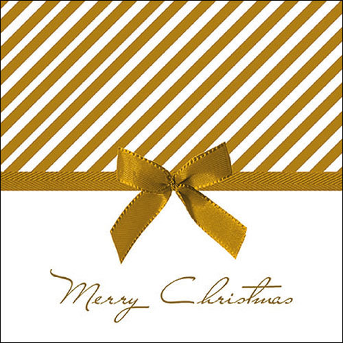 Weihnachten – Servietten Lunch – Napkin Lunch – Format: 33 x 33 cm – 3-lagig – 20 Servietten pro Packung – Christmas Bow Gold FSC Mix   33x33cmSeite47 - Weihnachten gold