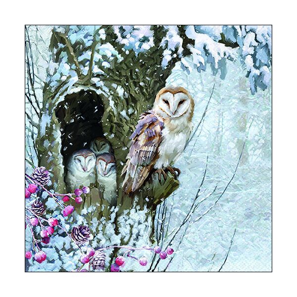 A Weihnachten Servietten Lunch Napkin Lunch Format: 33 x 33 cm 3-lagig 20 Servietten Barn Owl