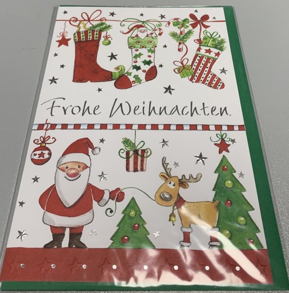 A – Weihnachten - 4 Styles - Glückwunschkarte im Format 11,5 x 17 cm mit Briefumschlag