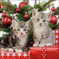 Napkin 33 Christmas Kitten FSC Mix
