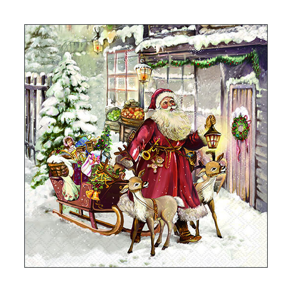 Weihnachten Servietten Lunch Napkin Lunch Format: 33 x 33 cm 3-lagig 20 Servietten Christmas Visit