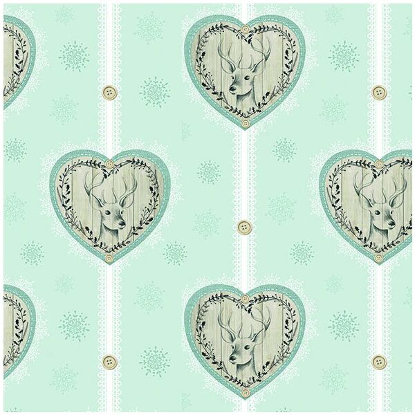 Weihnachten Servietten Lunch Napkin Lunch Format: 33 x 33 cm 3-lagig 20 Servietten Deer Hearts Hirschherzen