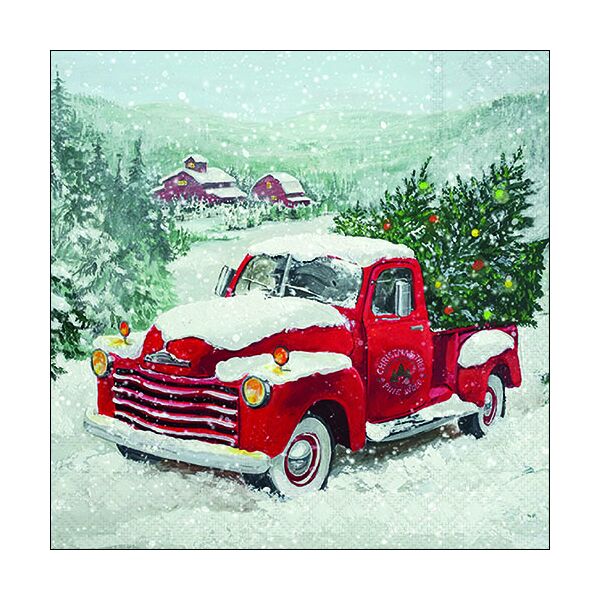 Weihnachten Servietten Lunch Napkin Lunch Format: 33 x 33 cm 3-lagig 20 Servietten Christmas Truck