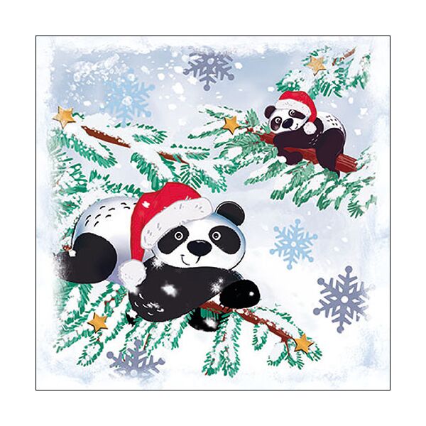 Weihnachten Servietten Lunch Napkin Lunch Format: 33 x 33 cm 3-lagig 20 Servietten Pandas In Snow FSC Mix