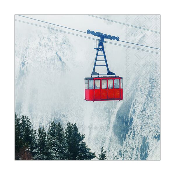 Weihnachten Servietten Lunch Napkin Lunch Format: 33 x 33 cm 3-lagig 20 Servietten Ski Gondola Skigondel